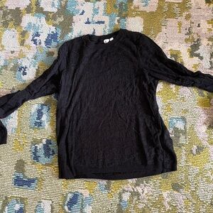 GAP Black Long-Sleeve Textured Knit Sweater